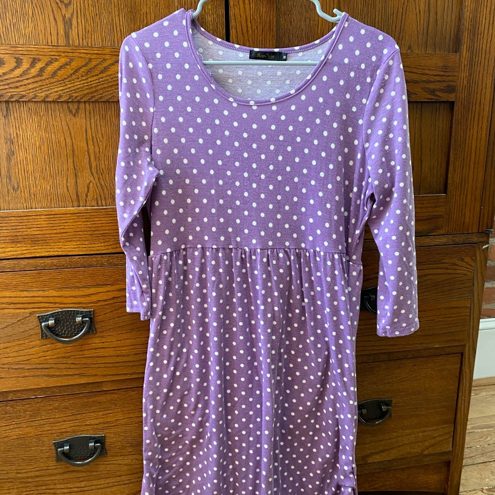 Purple/white Polka Dotted Kaige Nina Dress
